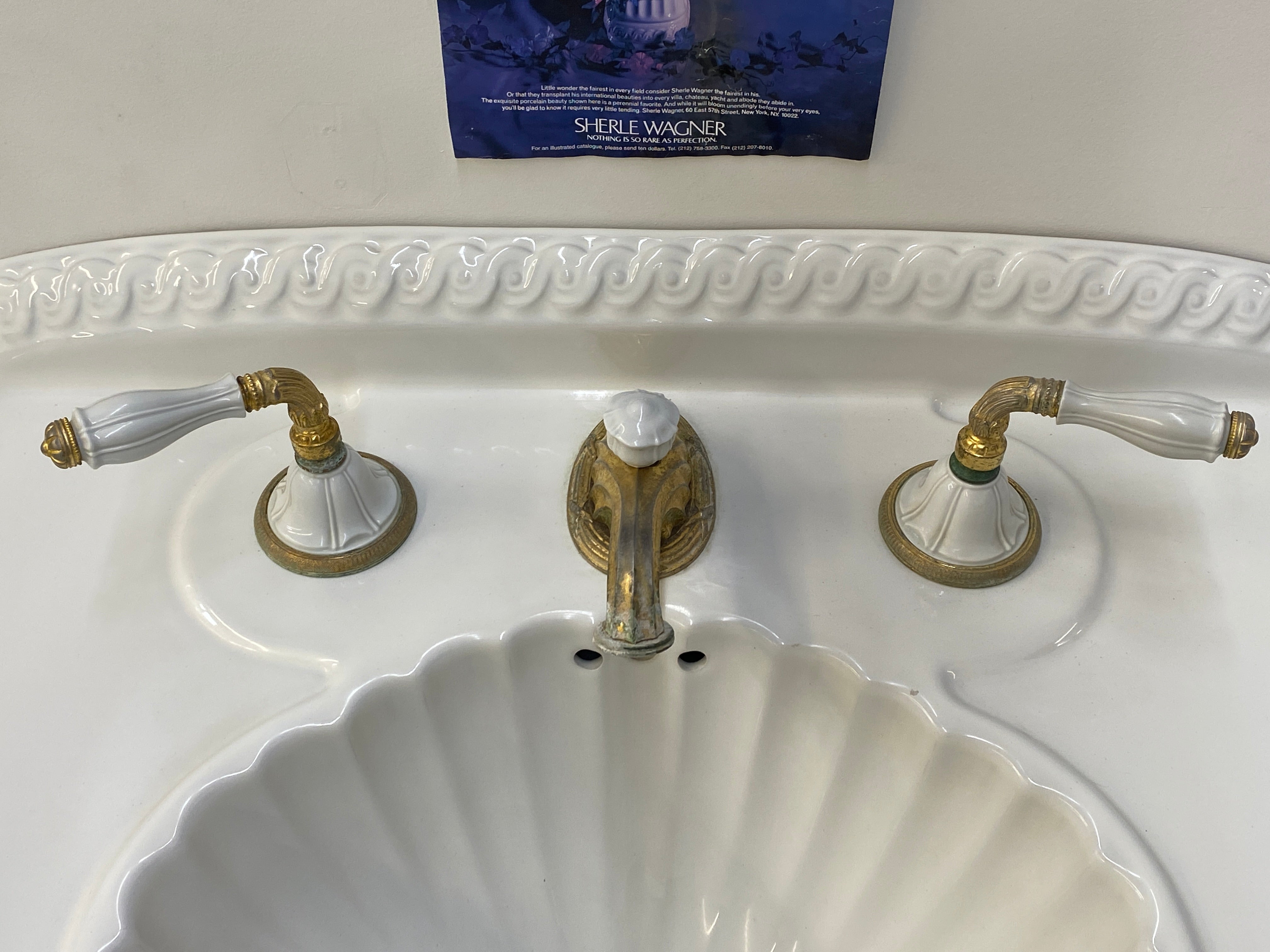 Sherle Wagner Pedestal Sink w/ Original Hardware (SINK-28)