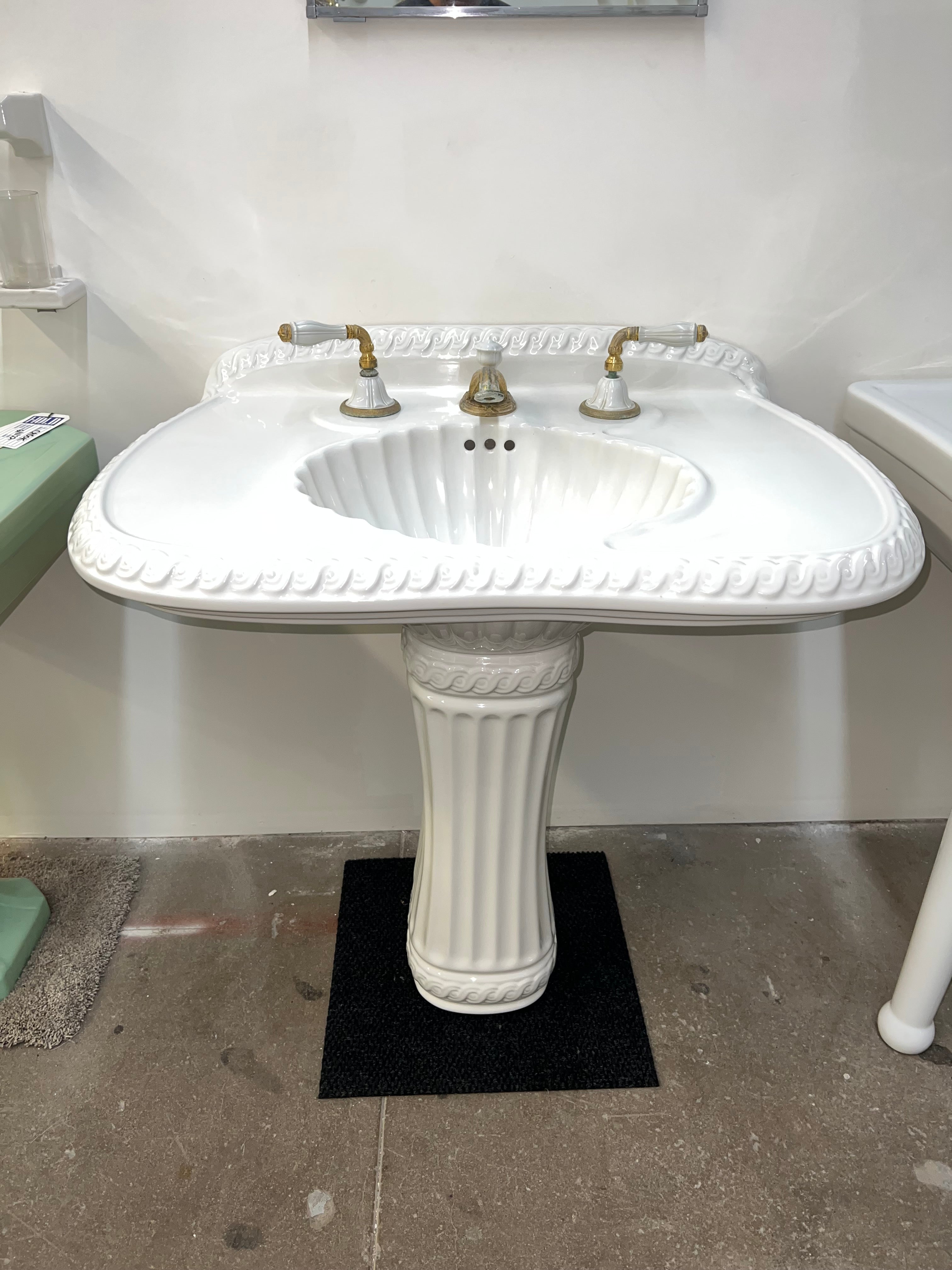 Sherle Wagner Pedestal Sink w/ Original Hardware (SINK-28)