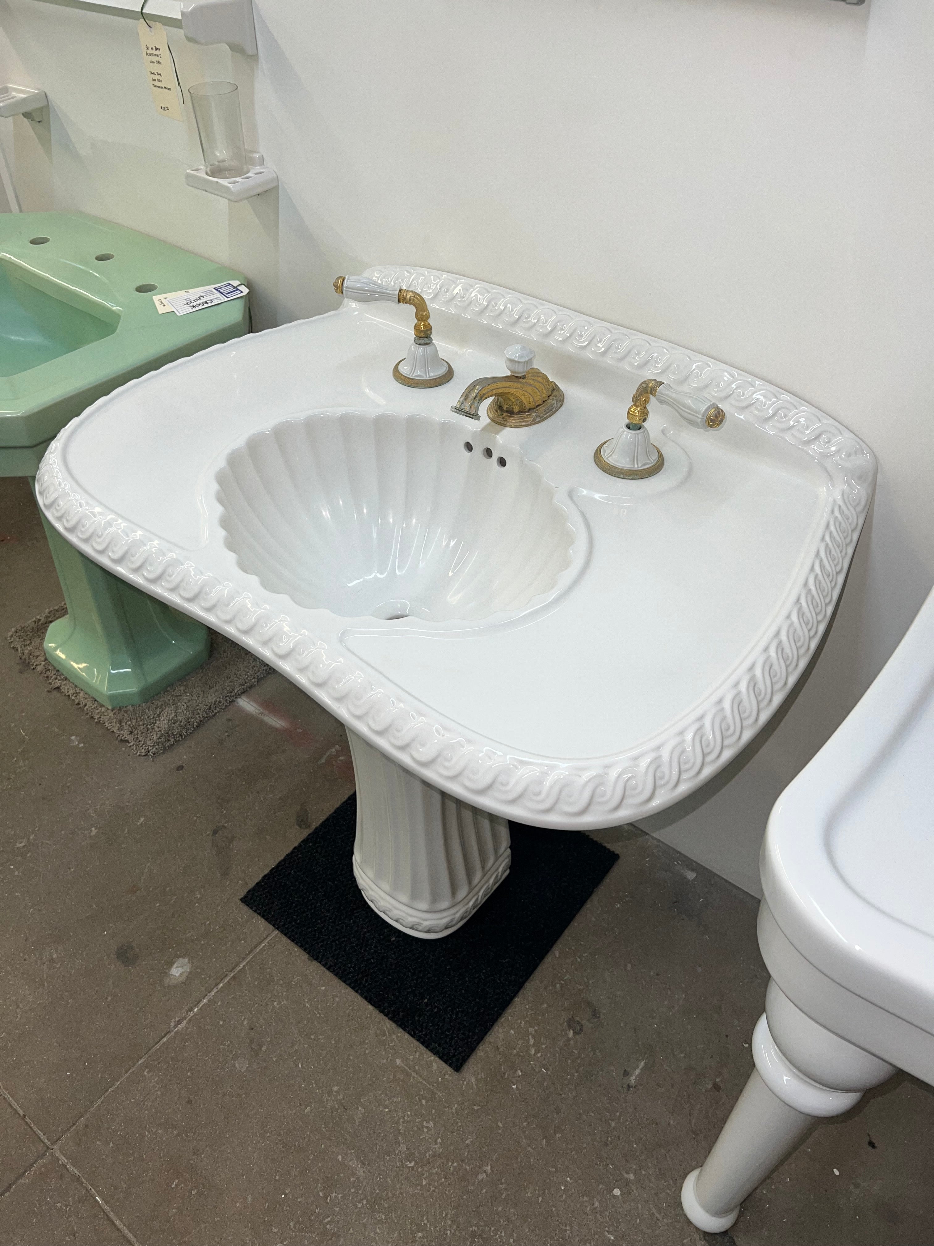 Sherle Wagner Pedestal Sink w/ Original Hardware (SINK-28)