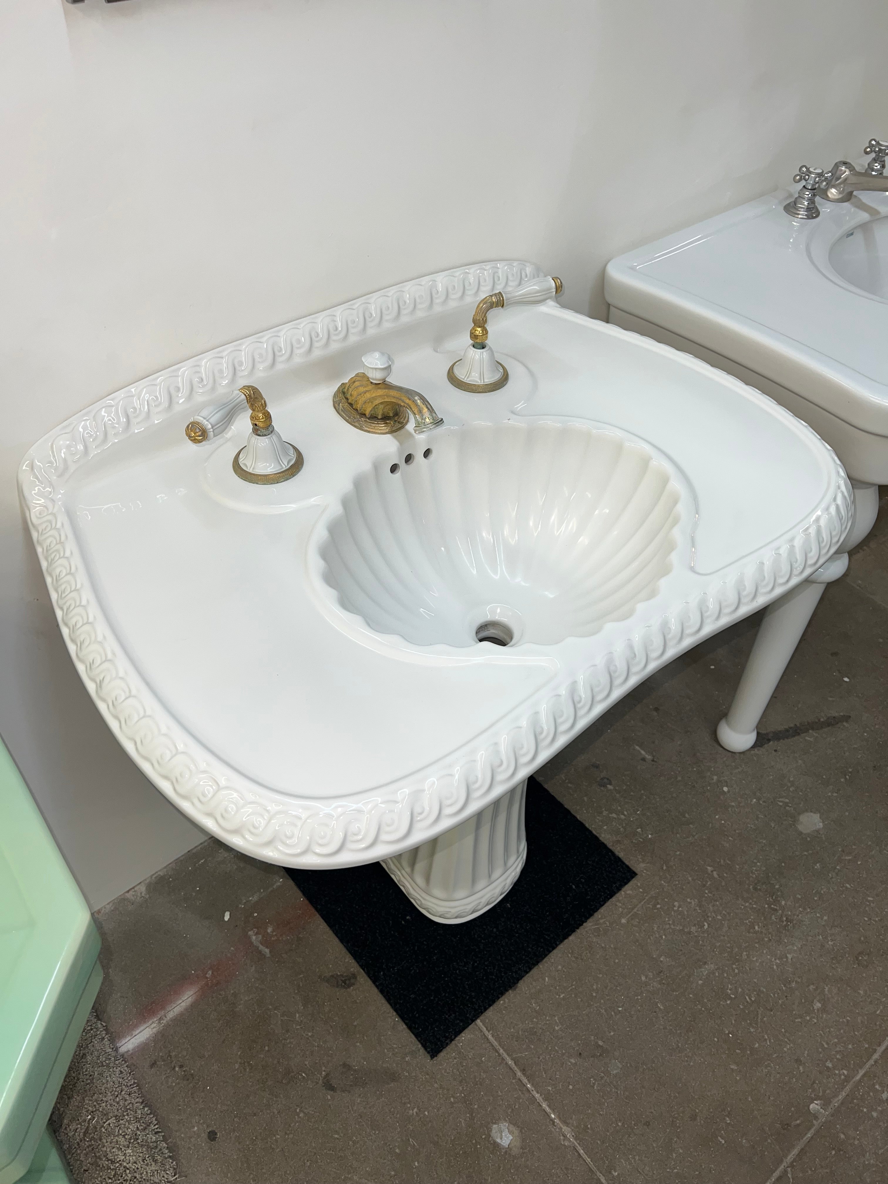 Sherle Wagner Pedestal Sink w/ Original Hardware (SINK-28)
