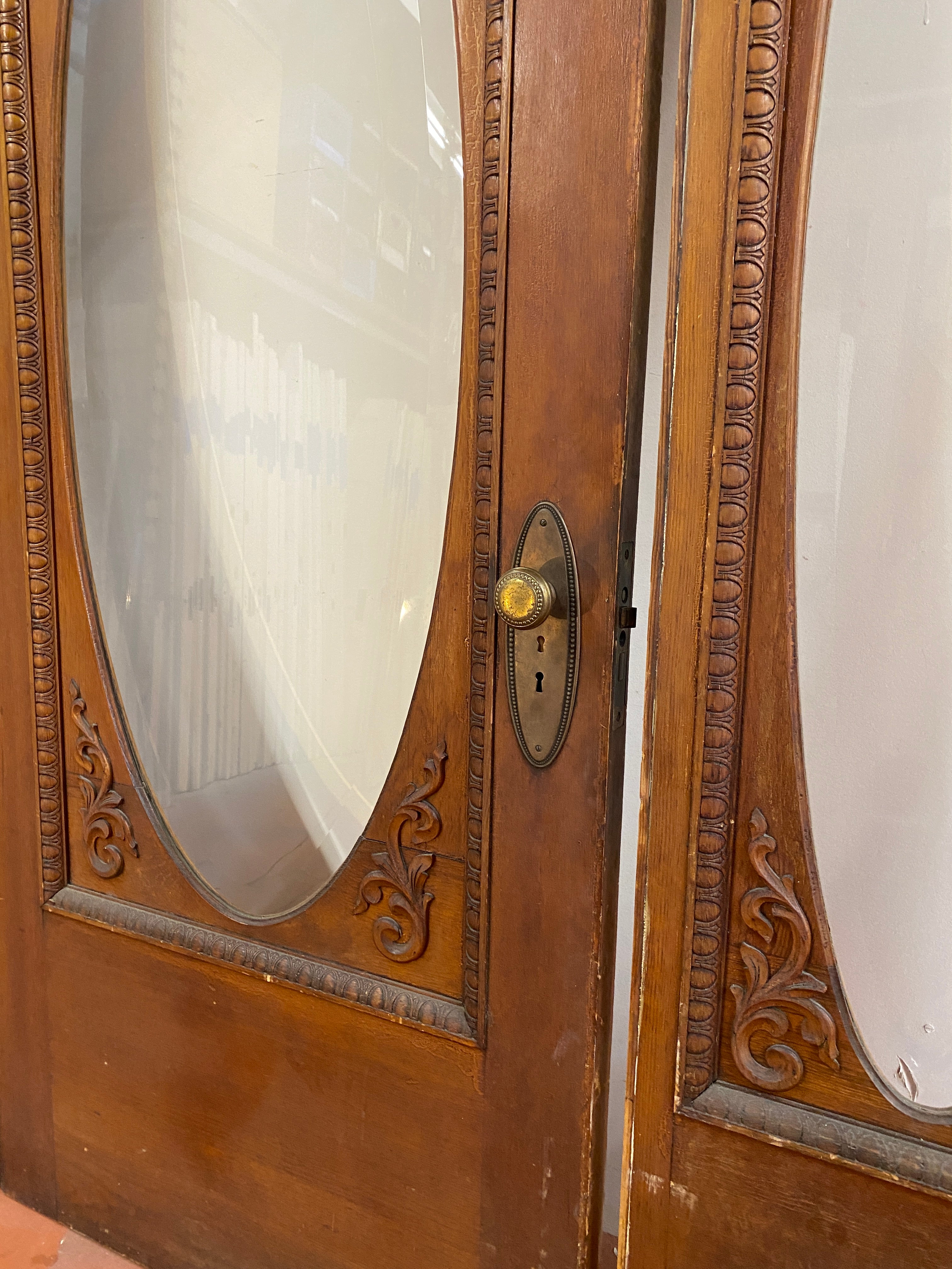 Oval Beveled Glass Entry Door Set w/ Sidelights (PRKS-62)