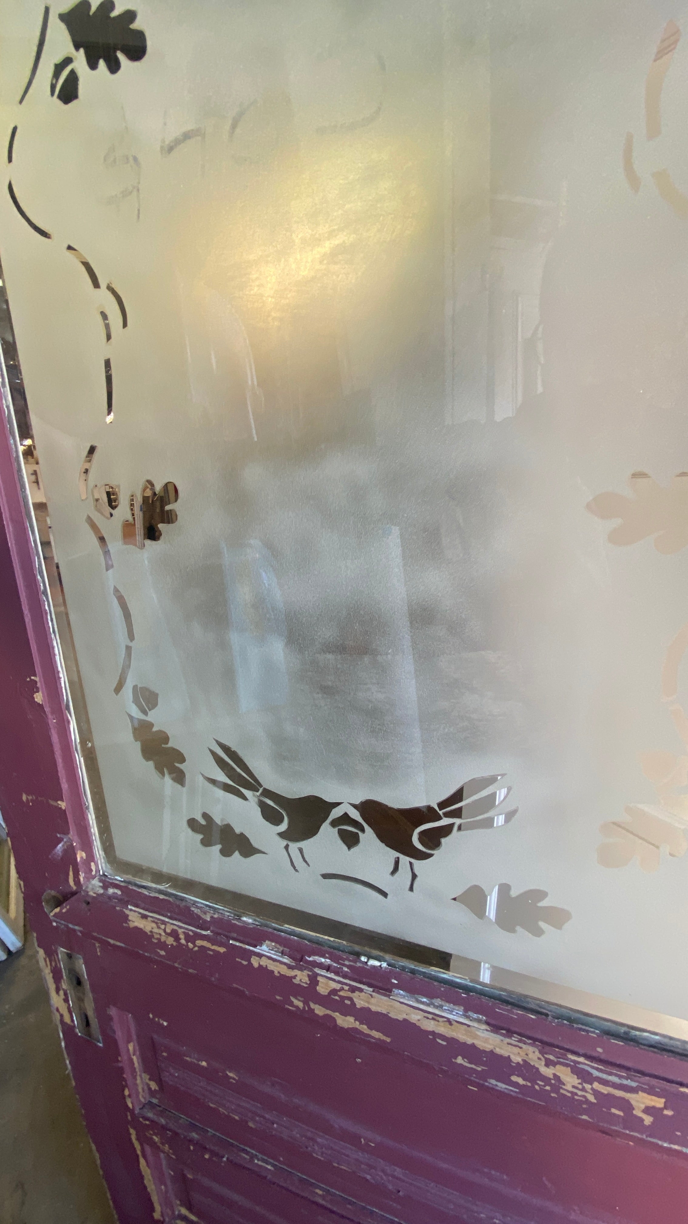 1-Light/ 3-Panel Etched-Glass Door w/ Drip Ledge (BD- 153)