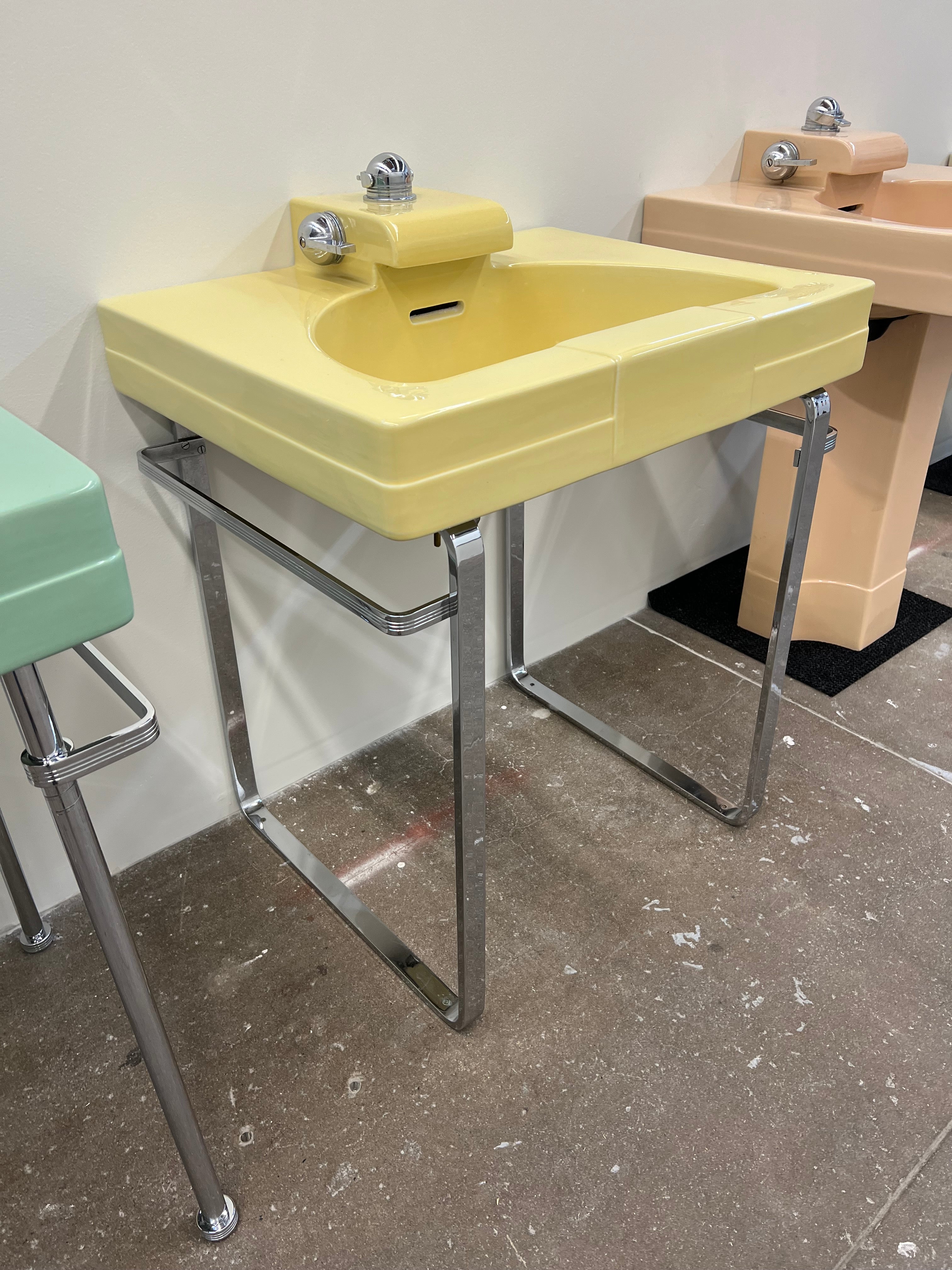 Crane 'Neuvogue' Console Sink, Citrus Yellow (SINK-23.C)