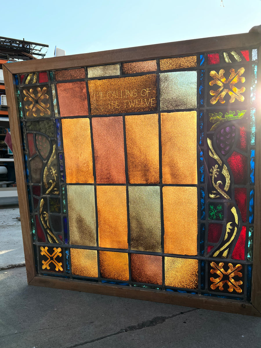 'The Calling of the Twelve' Stained Glass [OC99] Pasadena Architectural Salvage
