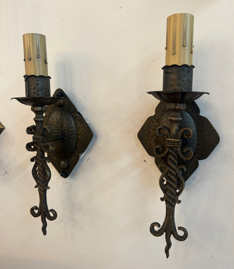 Hammered Bronze Sconce Pair (LT-877)