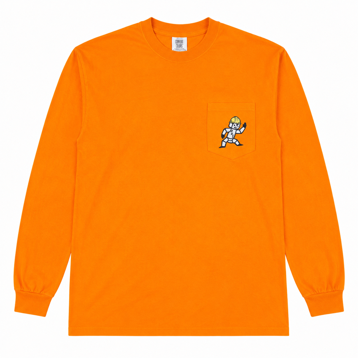 PAS- Orange Hard Hat Bolty Pocket Long Sleeve Tee