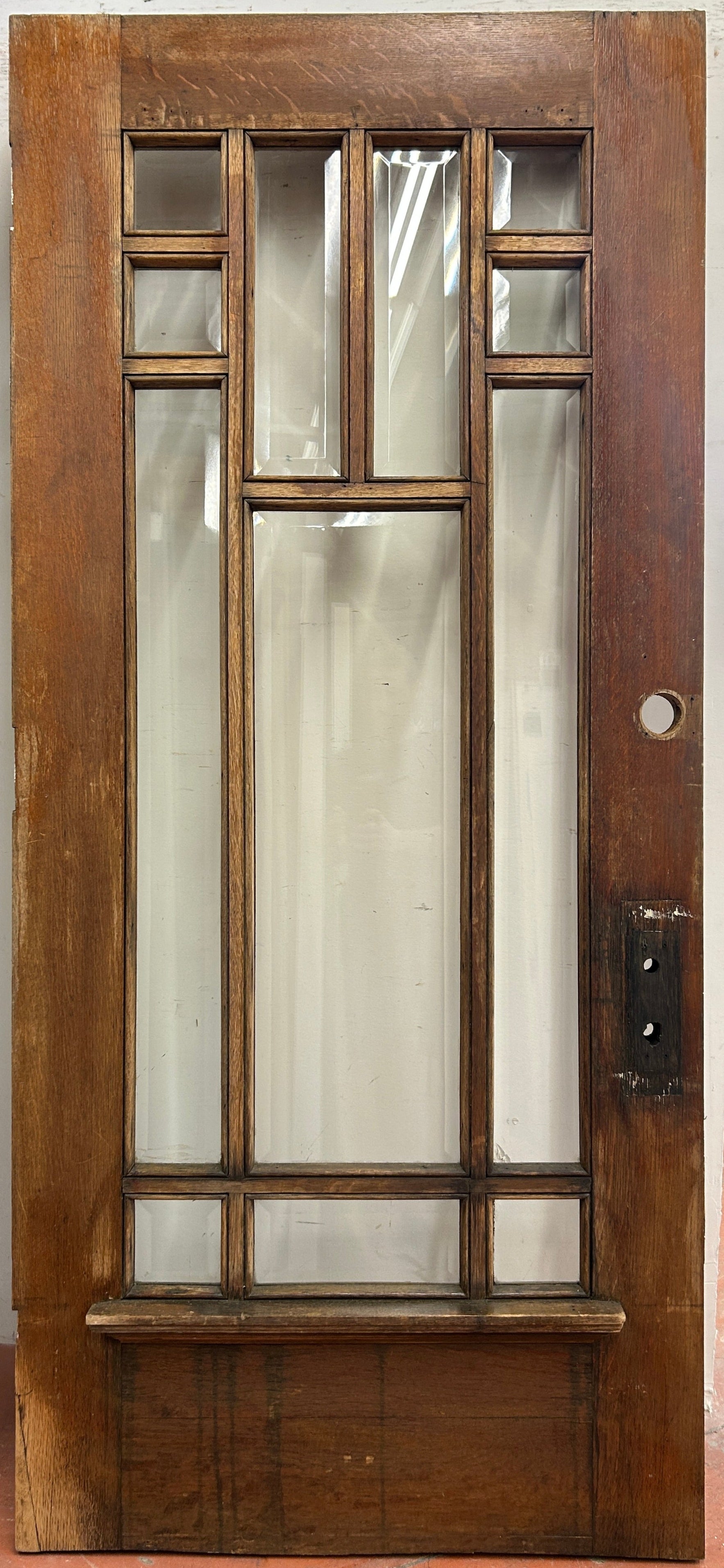 12-Light Entry Door w/ Beveled Glass, Oak (ED-368)