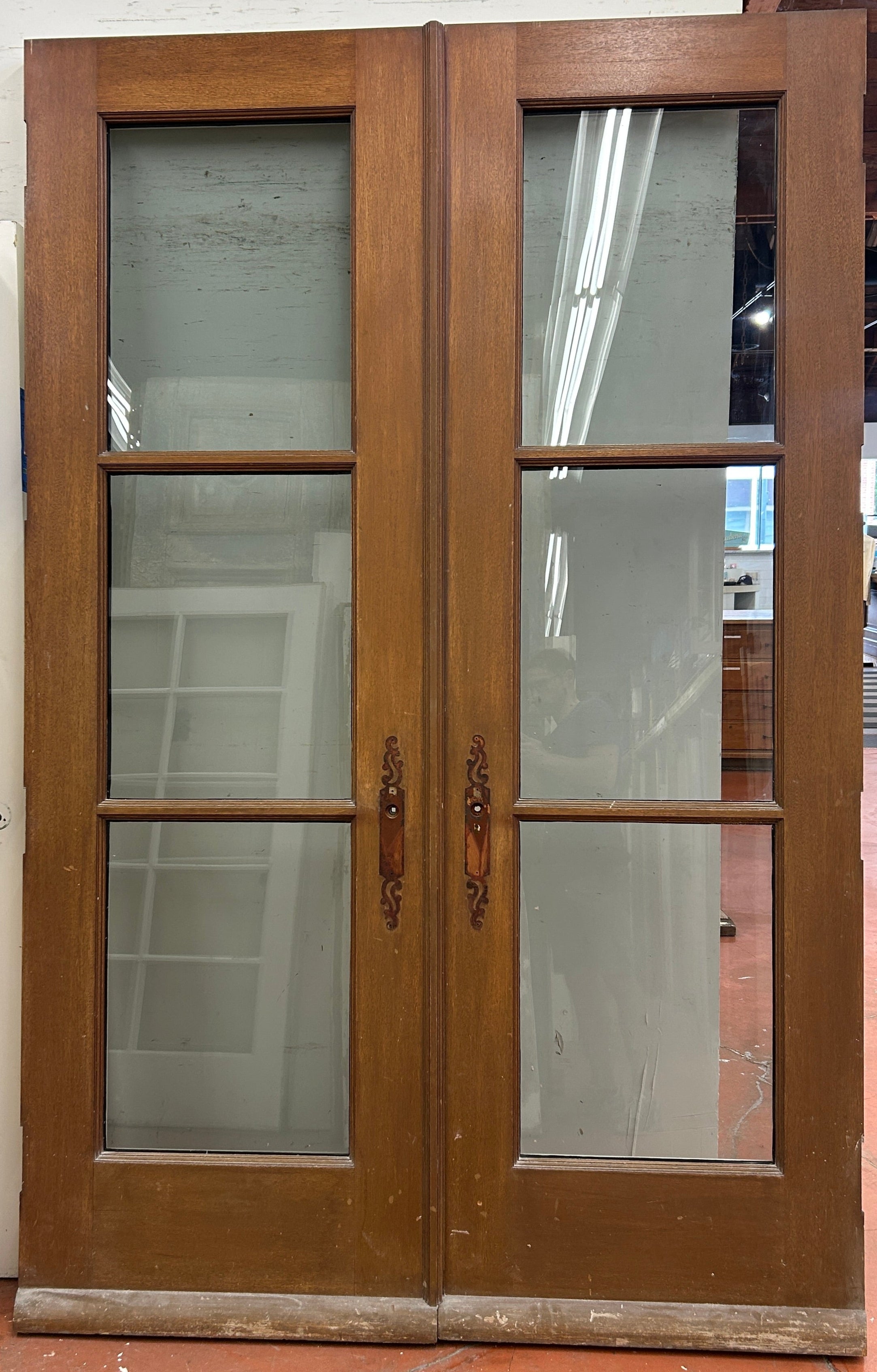 3-Light French Door Pair, Mahogany (FDP-284)