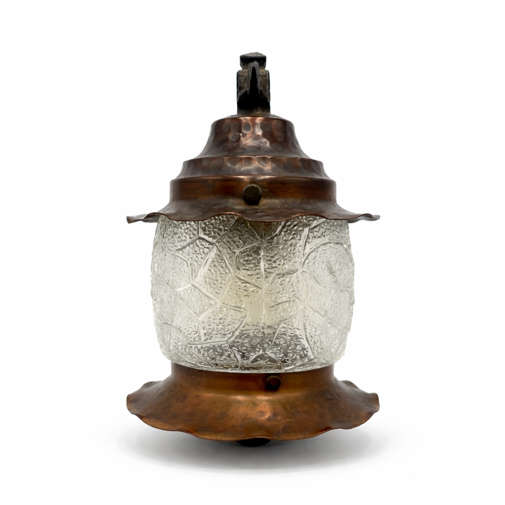 EXTERIOR COPPER WALL LANTERN – HAMMERED GLASS (LT-1141)