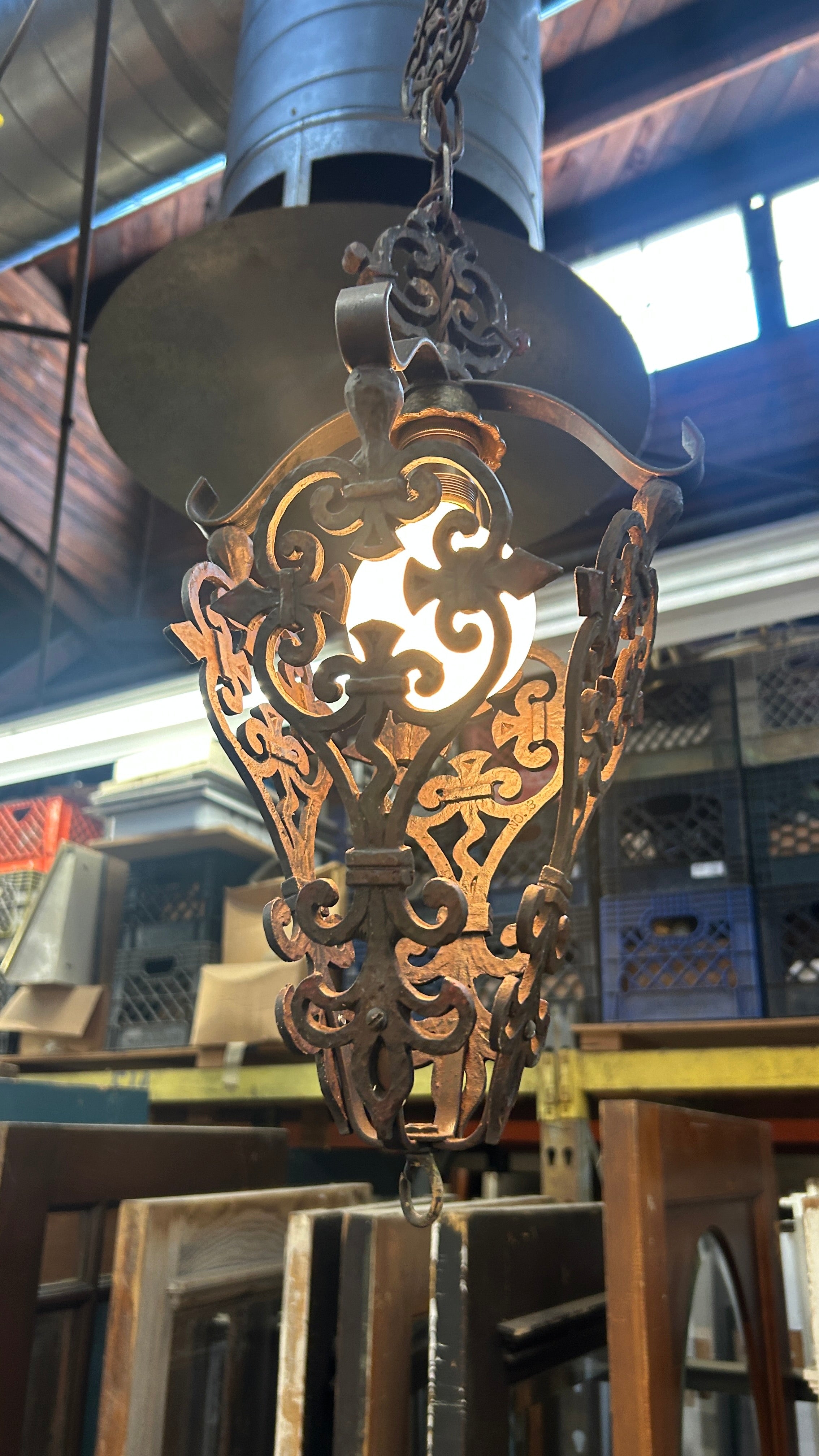 Cast Iron Cage Pendant (LT-889)