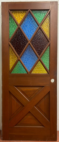 Diamond Colored Glass/ X-Panel Back Door (BD-351)