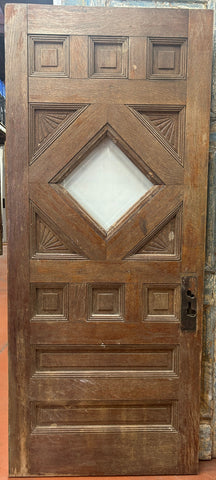 1-Light/ 12-Panel Entry Door, Oak w/ Bev. Glass (ED-293)