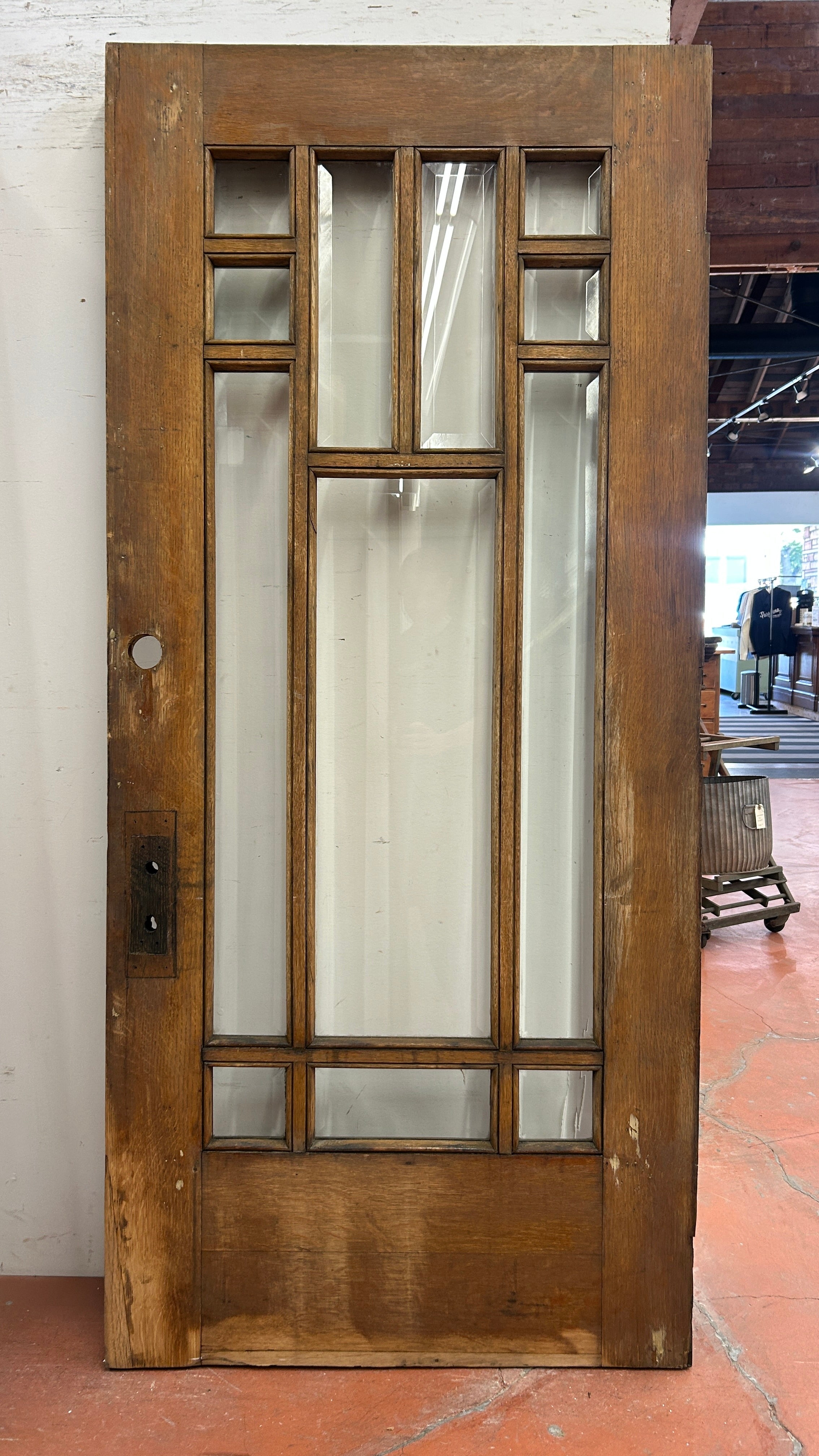 12-Light Entry Door w/ Beveled Glass, Oak (ED-368)