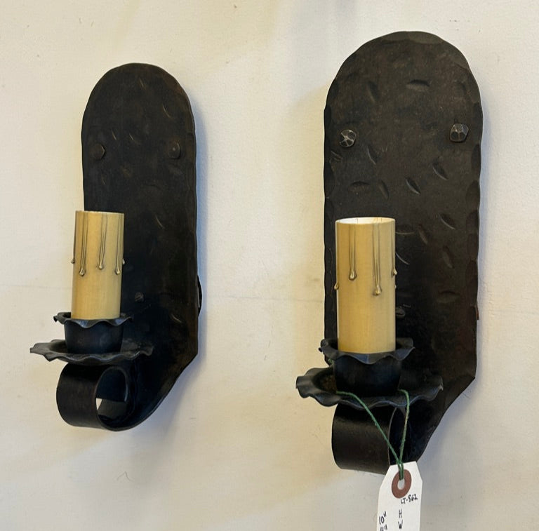 Hammered Cast-Iron Sconce Pair (LT-862)
