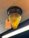 Stepped Amber Shade Ceiling Mount Fixture