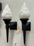 Cast Iron Ext. Sconce Pair w/ Torch Shade (LT-739)