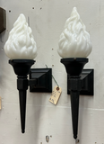 Cast Iron Ext. Sconce Pair w/ Torch Shade (LT-739)