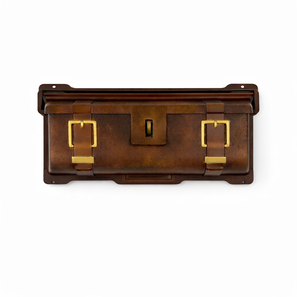 Wall Mounted Mailbox – Vintage Brown with Accents MB- 14