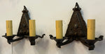 Hammered Cast Iron Double-Sconce Pair (LT-733)