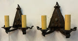 Hammered Cast Iron Double-Sconce Pair (LT-733)