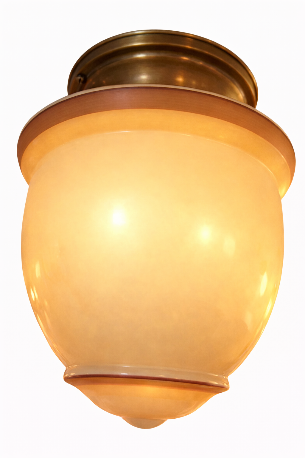 Art Deco ceiling light with milk glass shade – original 1930s–1940s (LT-1114)