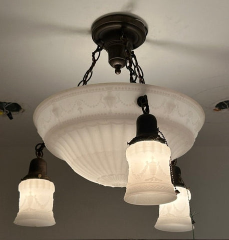 Frosted-Dome Chandelier (LT-634)