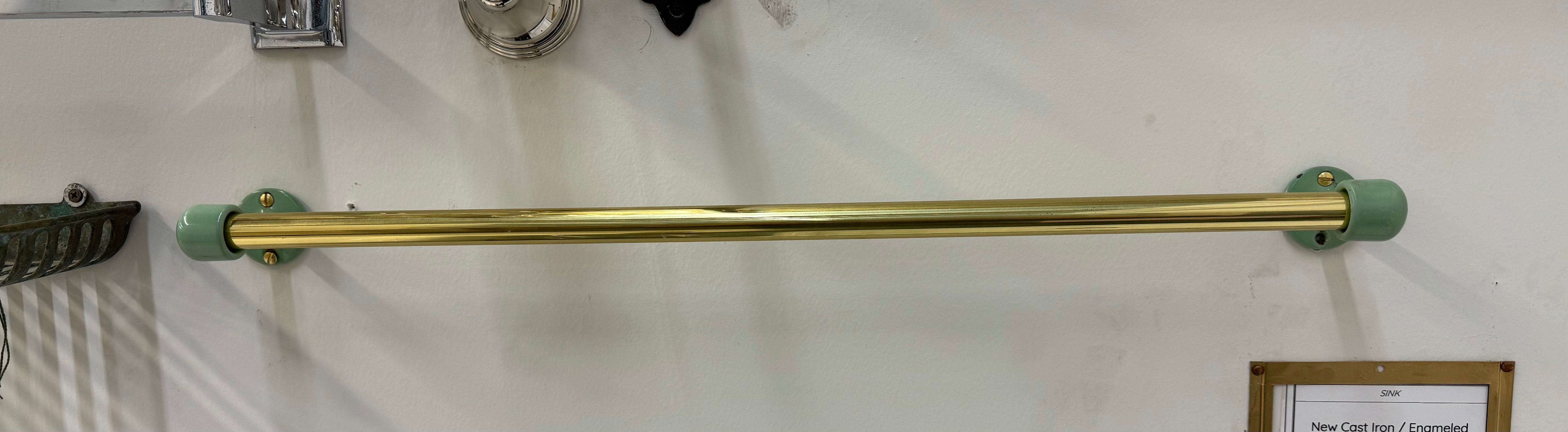 (BA-111) Green Enameled Towel Bar