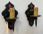 Iron Sconce Pair w/ Painted Detail (LT-769)