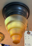 Stepped Amber Shade Ceiling Mount Fixture