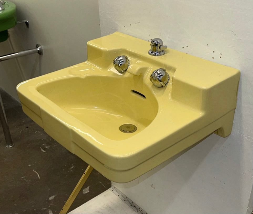 (SK-179) Crane Yellow Wall Sink