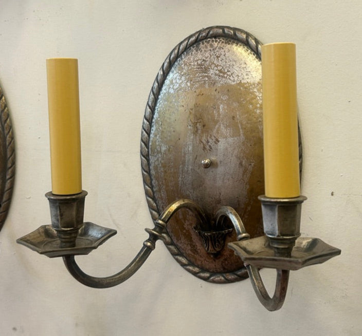 Nickel-Plated Sconce Pair, Candelabra (LT-860)