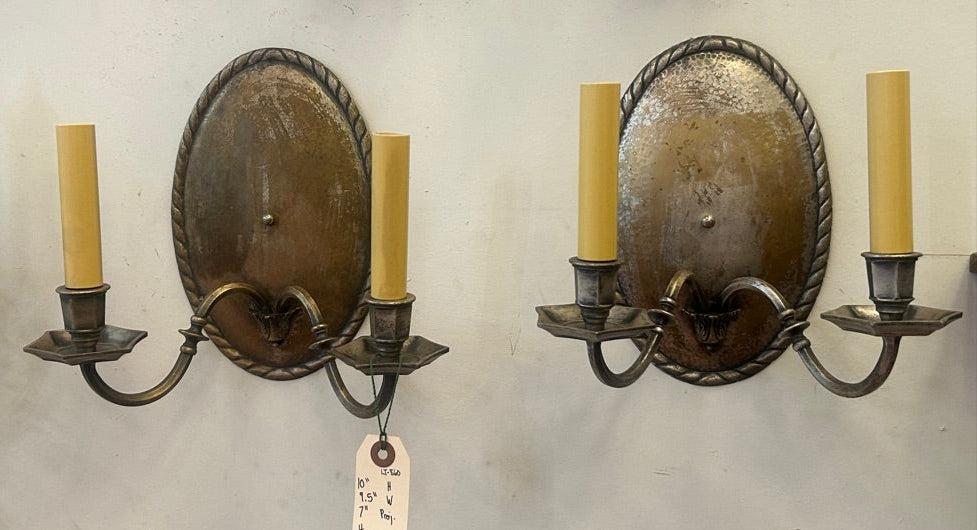 Nickel-Plated Sconce Pair, Candelabra (LT-860)