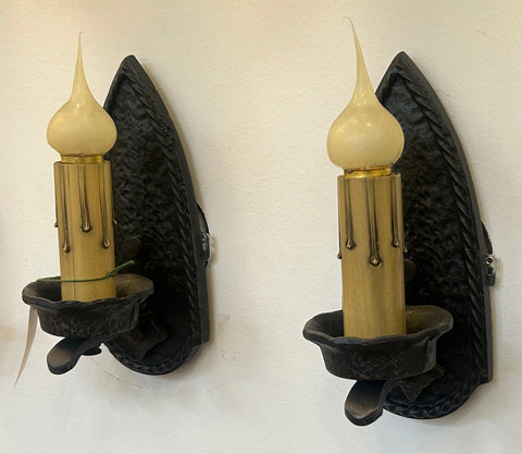 Hammered Sconce Pair w/ Rope Detail (LT-803)