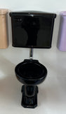 Peg-Leg Sink & Toilet Set - Black, 1930's
