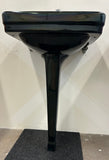 Peg-Leg Sink & Toilet Set - Black, 1930's