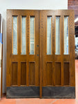 3-Light/ 3-Panel Oak Door Pair (FDP-153)