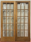 15-Light Oak French Door Pair w/ Beveled Glass (FDP-160)