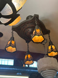 4-Light Amber Glass Chandelier (LT-562)