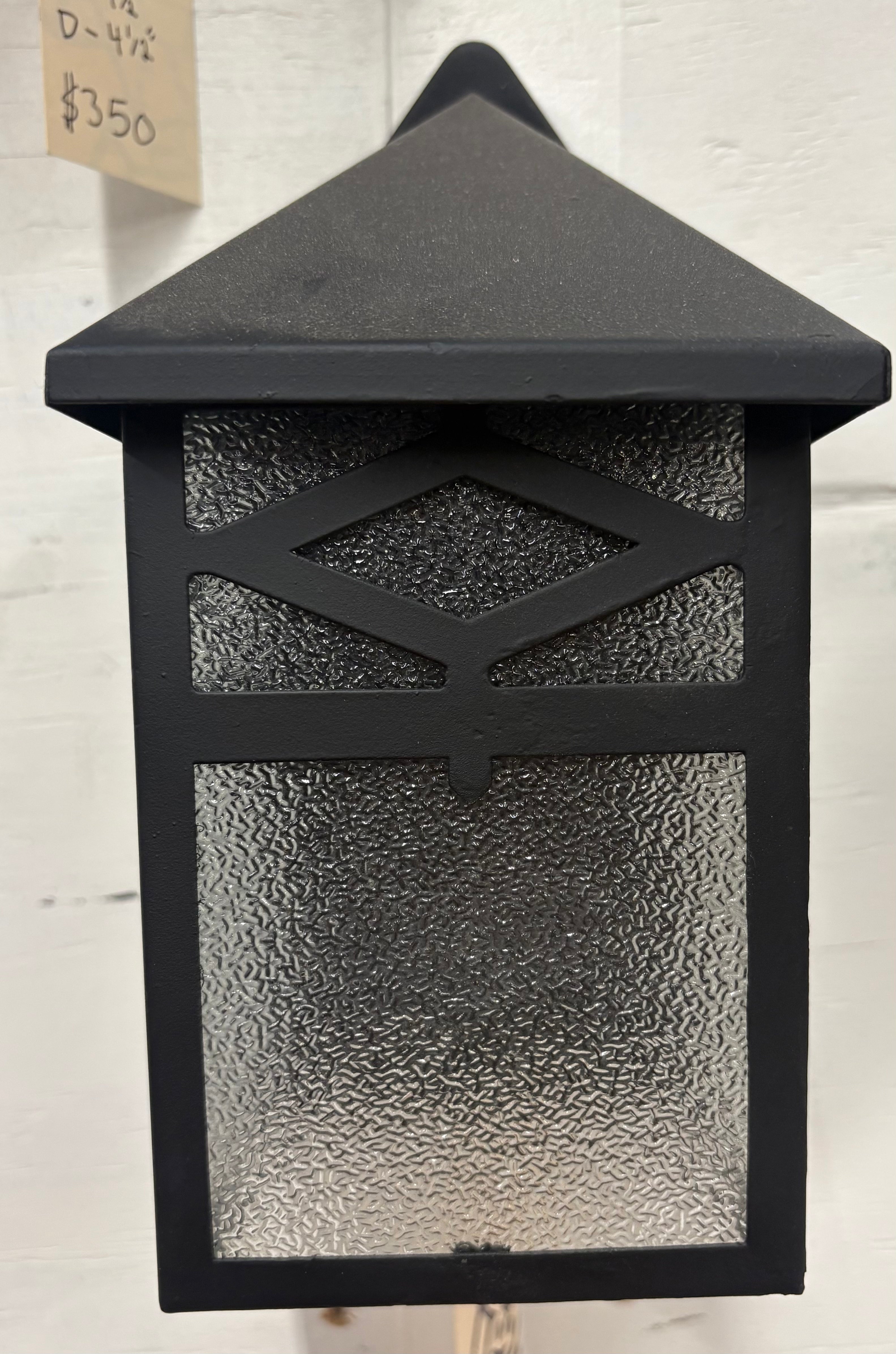 Arts & Crafts Style Exterior Wall Lantern Textured Glass (lt-1137)