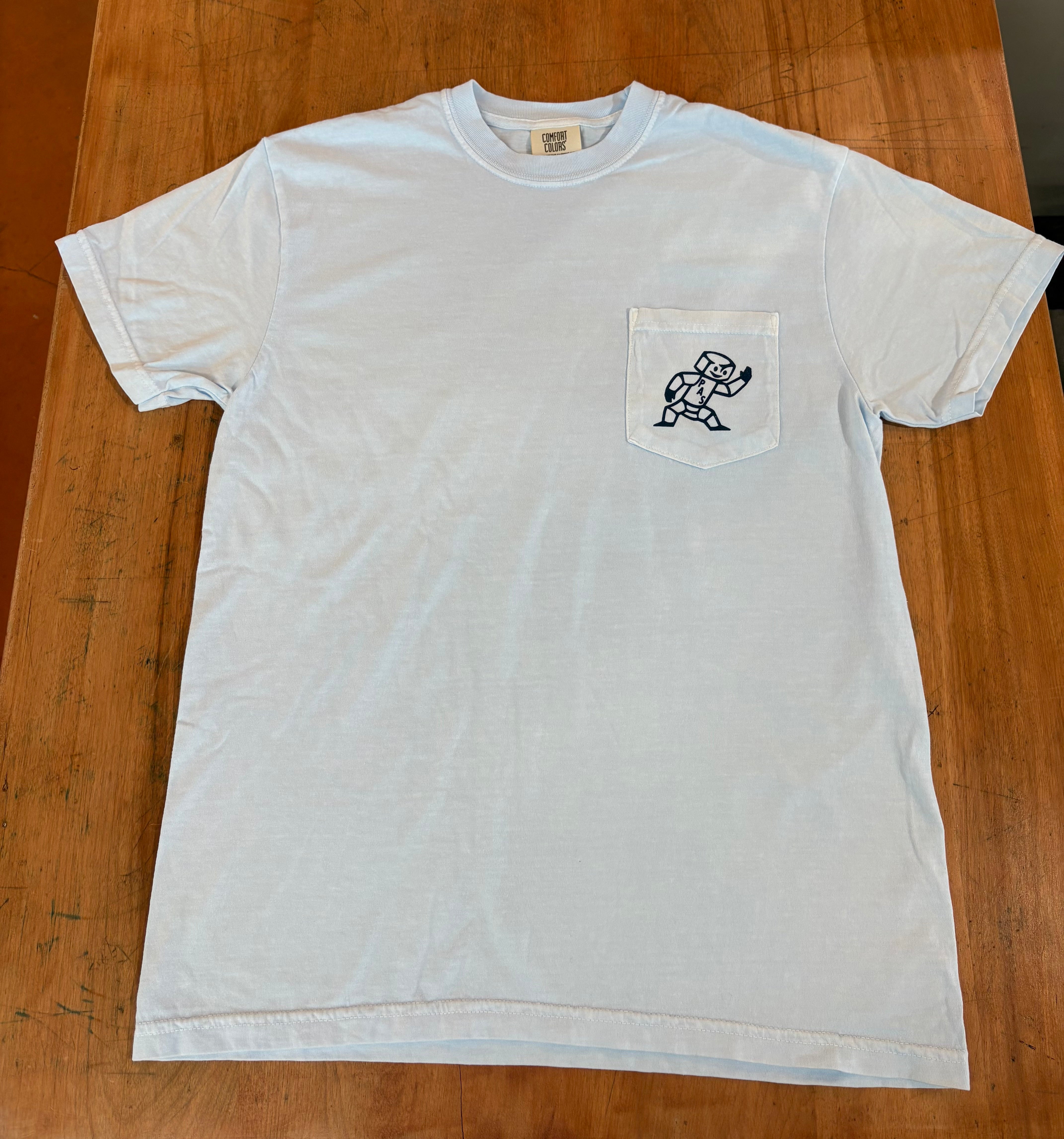 PAS - Light Blue Bolty Pocket Tee