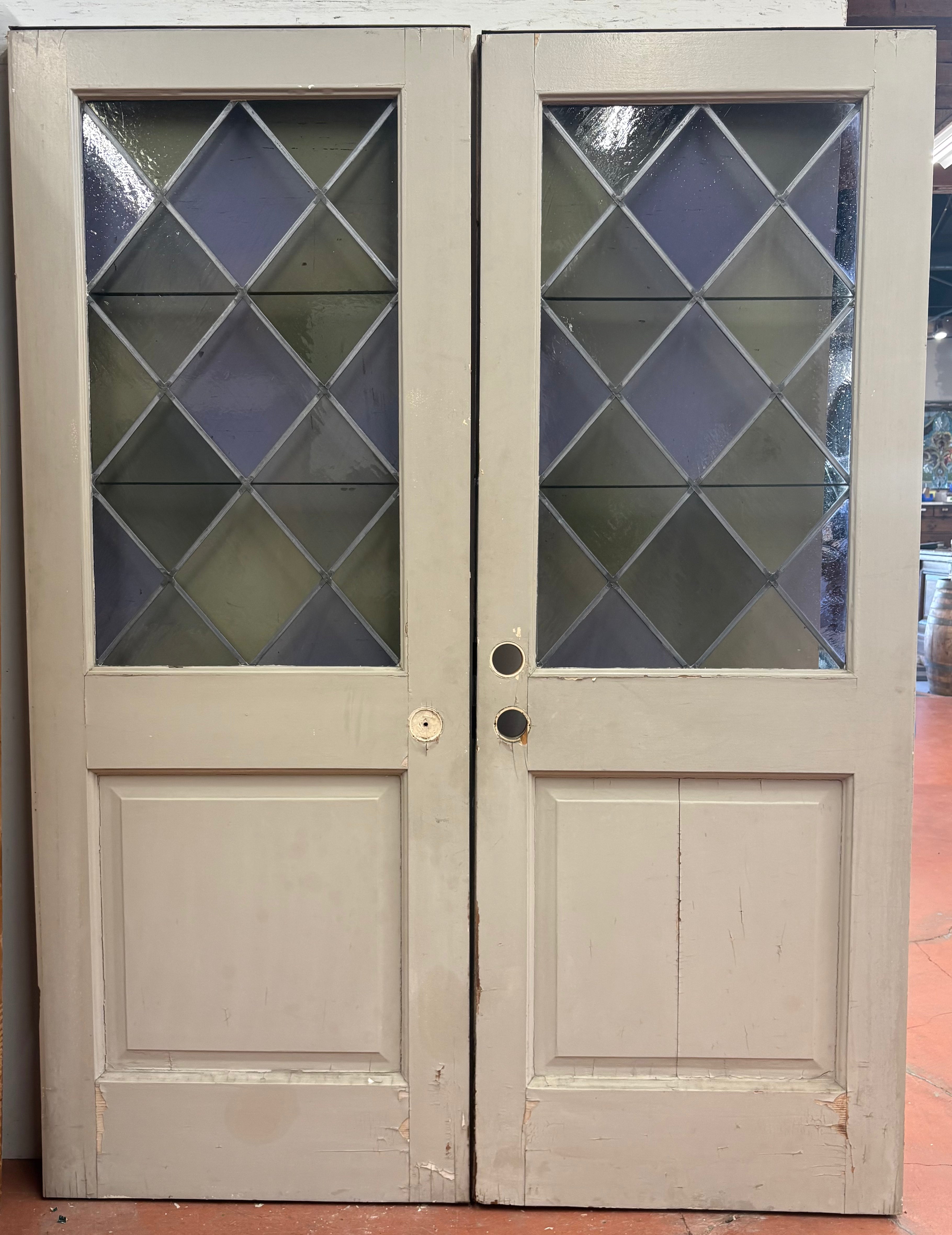 Leaded Diamond Entry Door Pair (ED-498)
