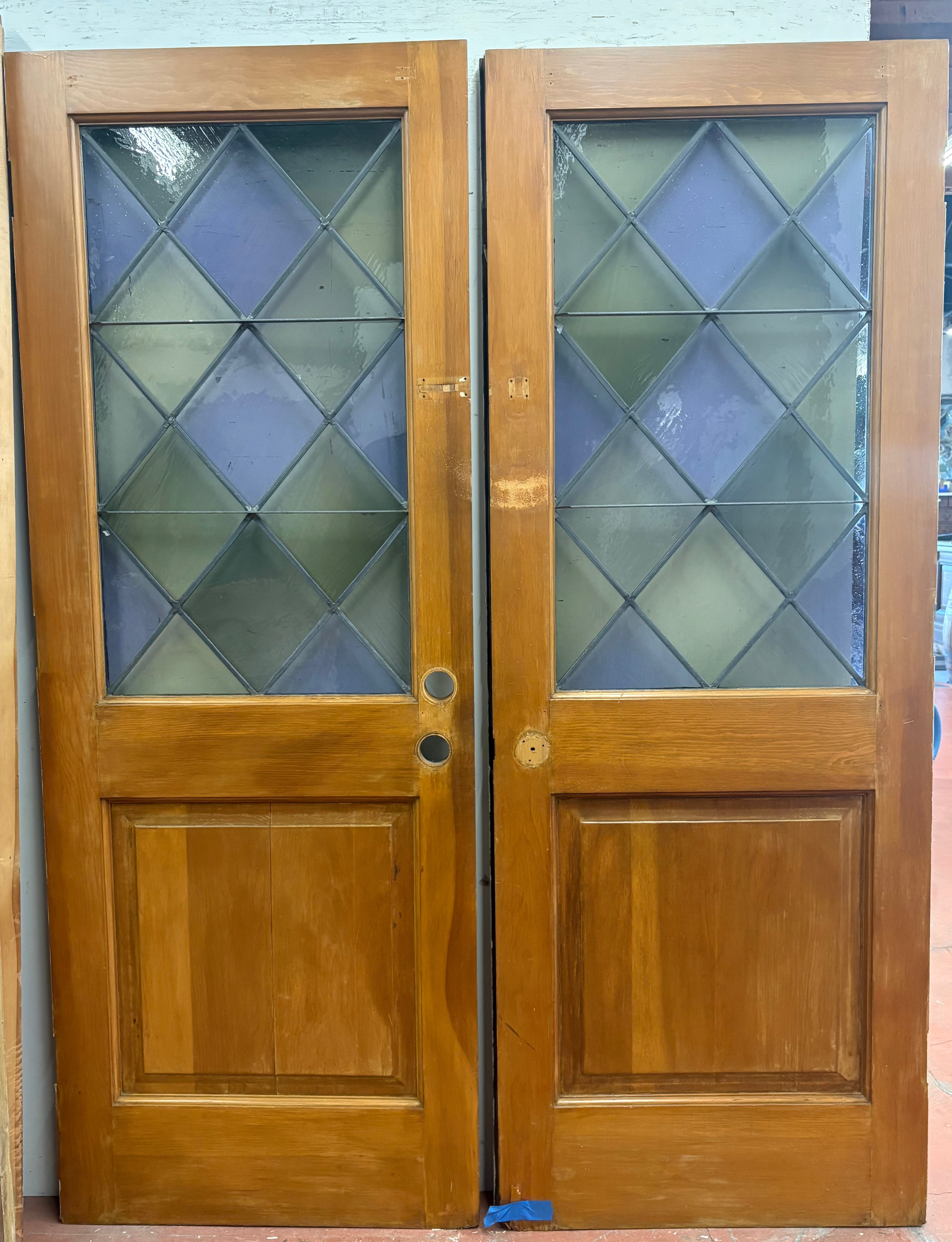 Leaded Diamond Entry Door Pair (ED-498)