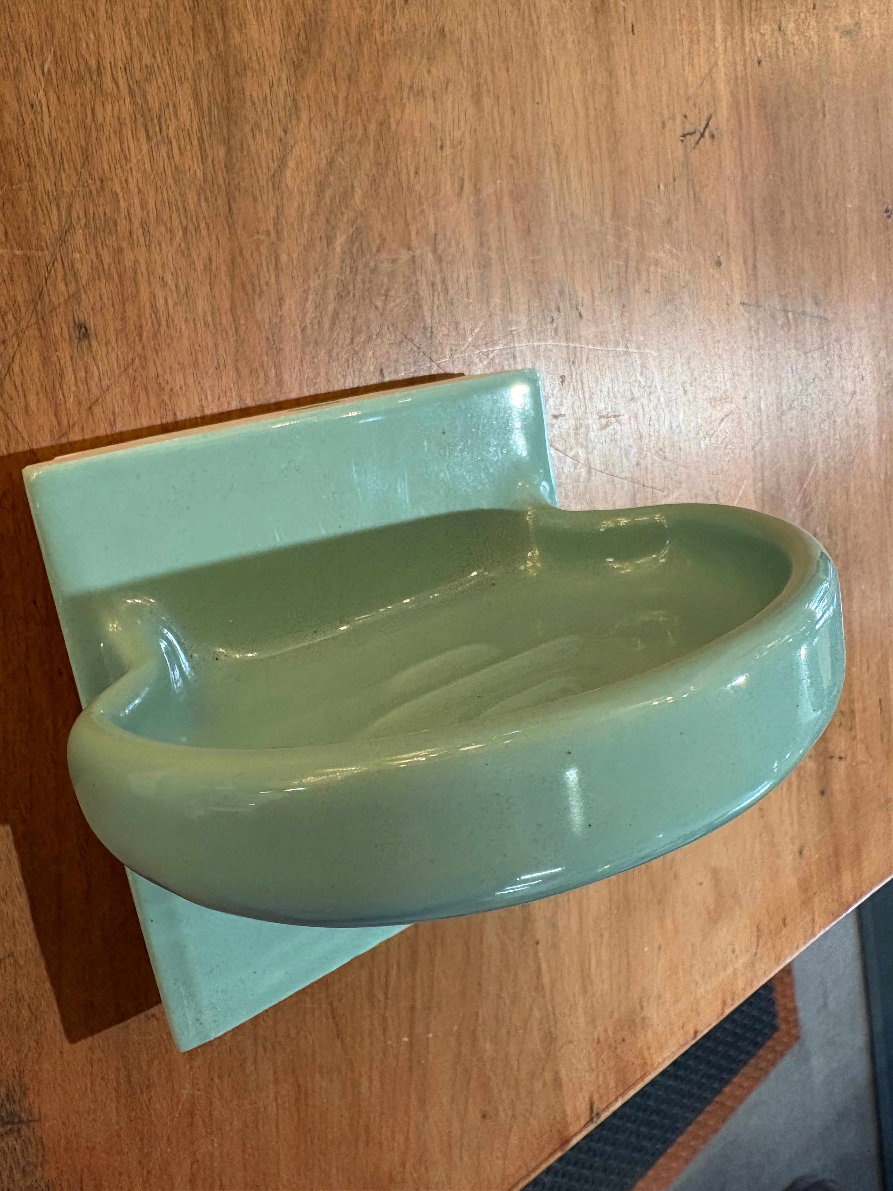 Ming Green Bathroom Accessory Set with Wood Toilet Paper Holder (Complete Matching Set)