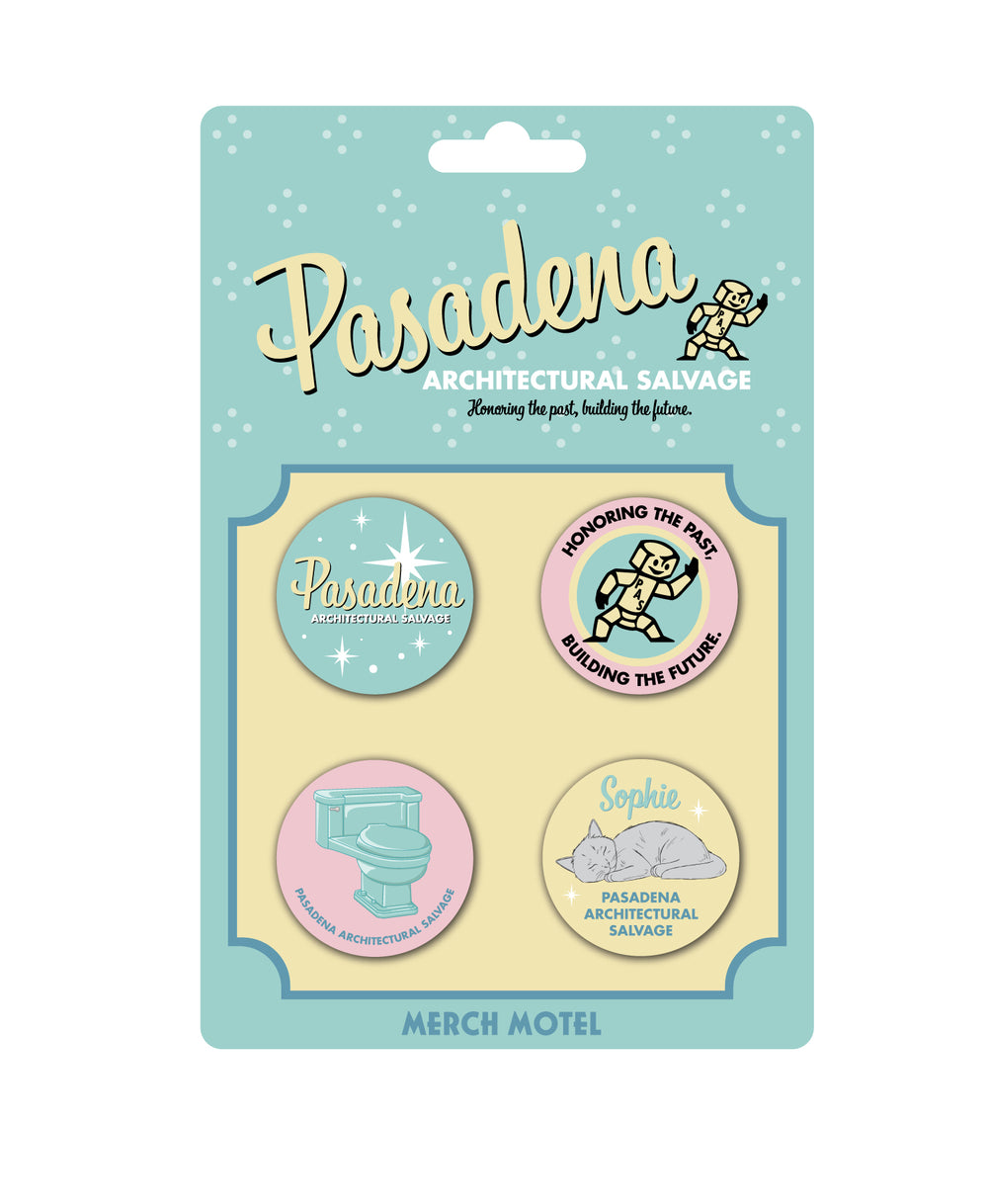 Merch Motel - Button Pack - Pasadena Architectural Salvage