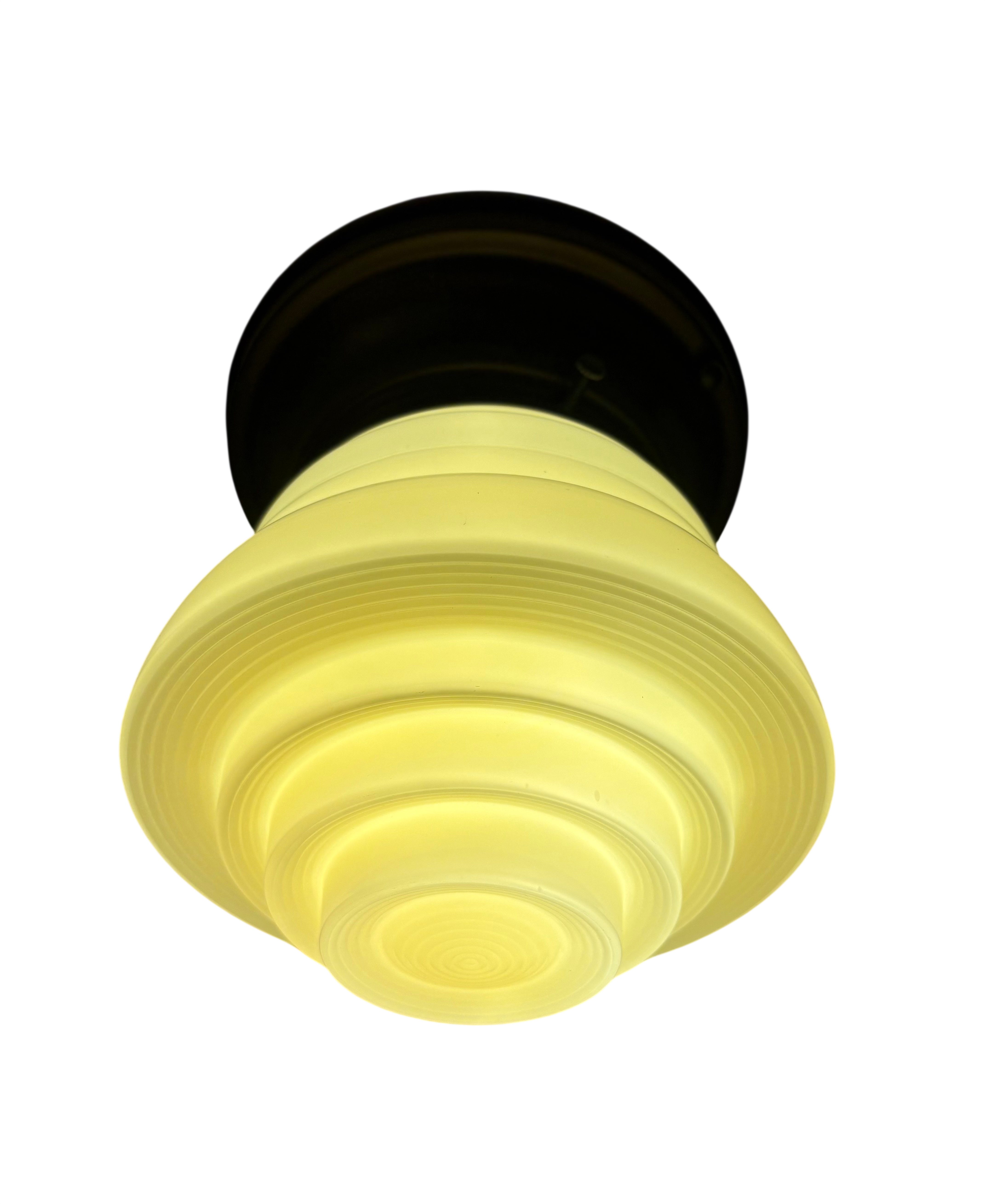 STEPPED OPAL GLASS FLUSH MOUNT CEILING LIGHT – (LT-1184)
