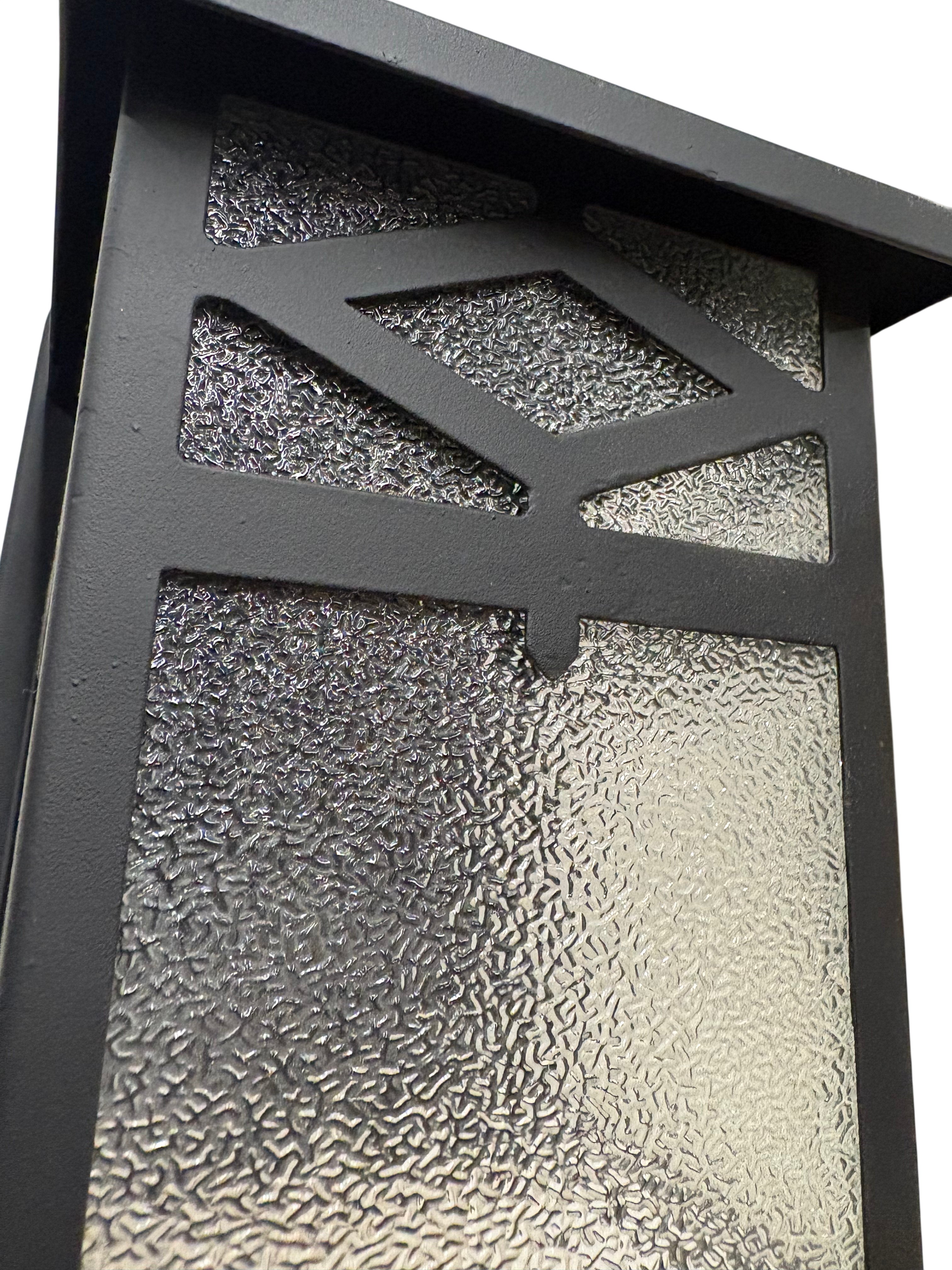 Arts & Crafts Style Exterior Wall Lantern Textured Glass (lt-1137)