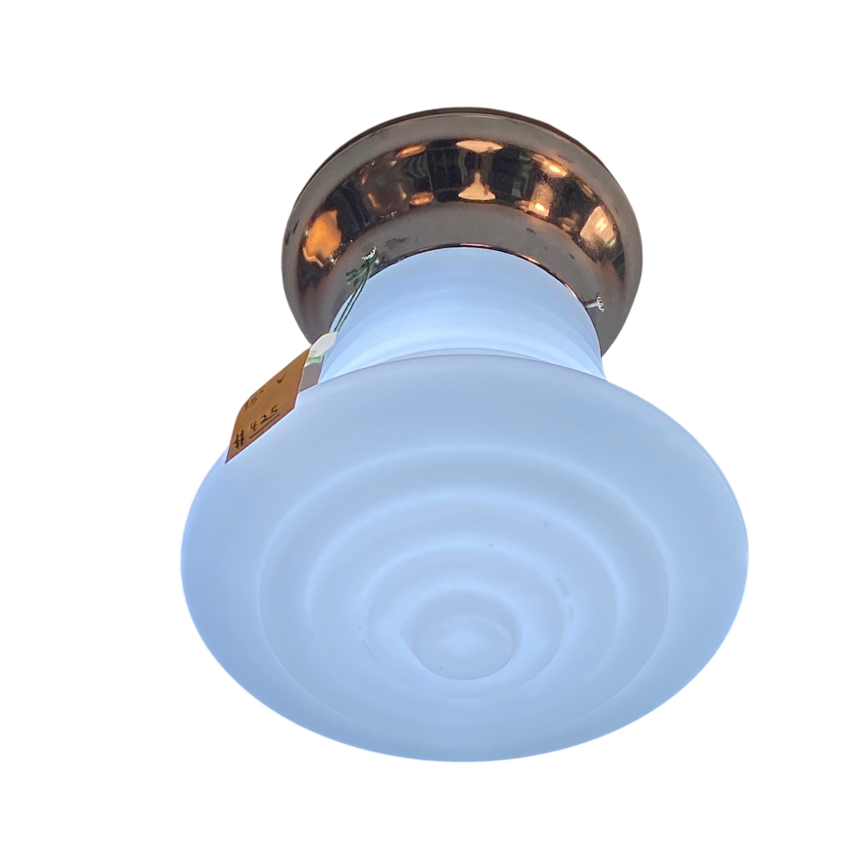 Flared “Ripple” Shade Ceiling Mount – Opal Glass (LT-433)