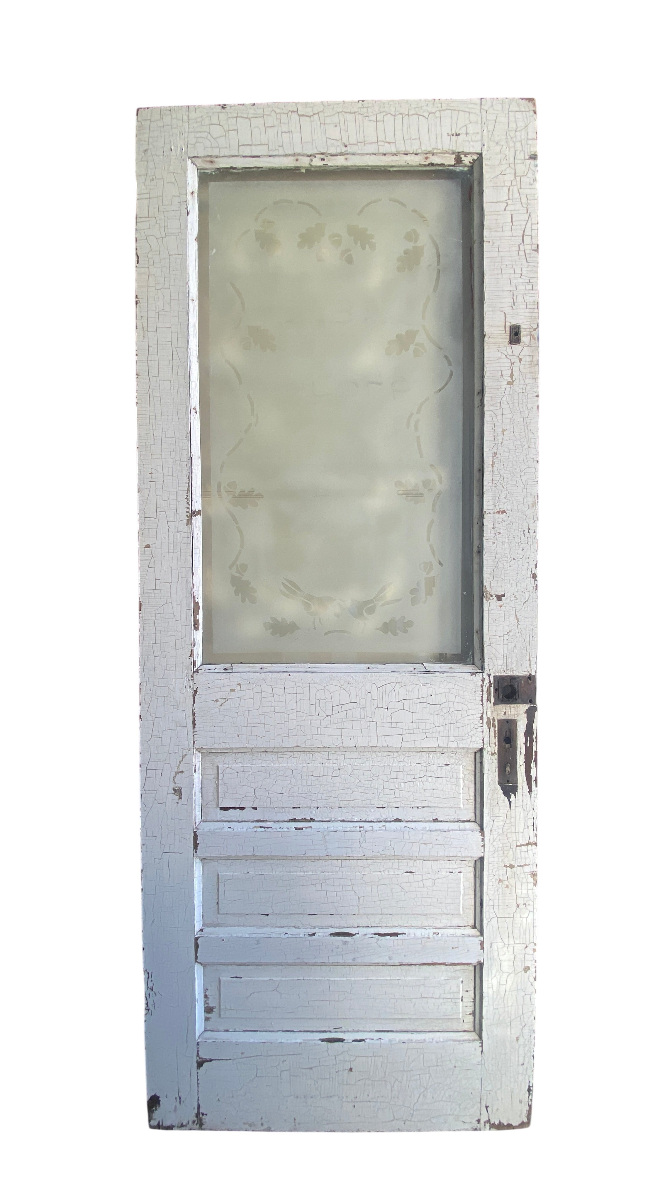 1-Light/ 3-Panel Etched-Glass Door w/ Drip Ledge (BD- 153)