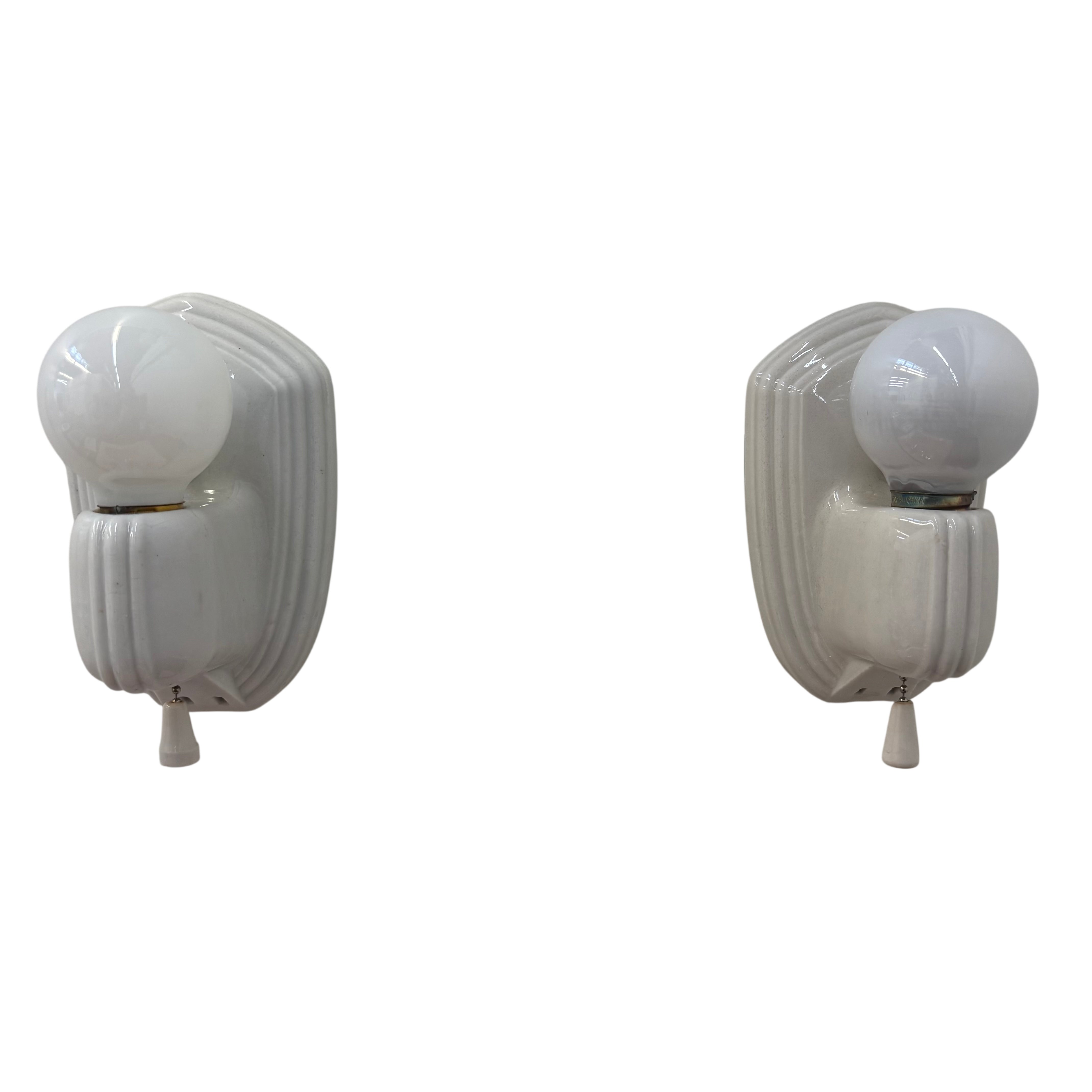 Bathroom lights on a white background
