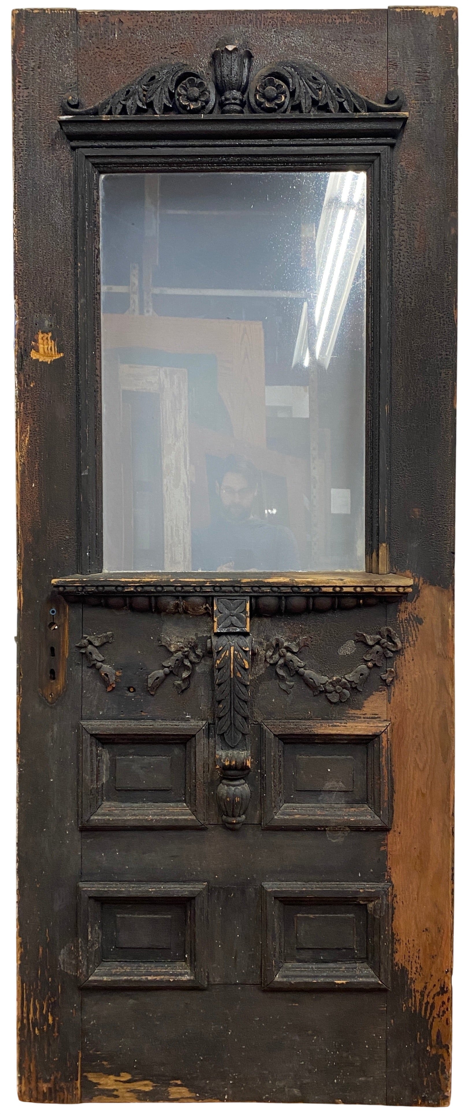 1-Light/ 4-Panel Entry Door w/ Carved Detailing (ED-134)